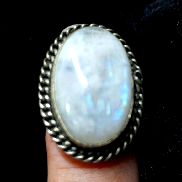 32 NWT Moonstone gemstone crystal 925 silver ring size 8 free shipping sale - Picture 1 of 3